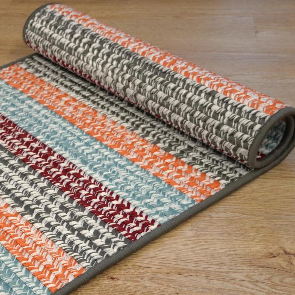 Area Rugs Baily Tweed Stripe Square – Sunset 5X5 Rug