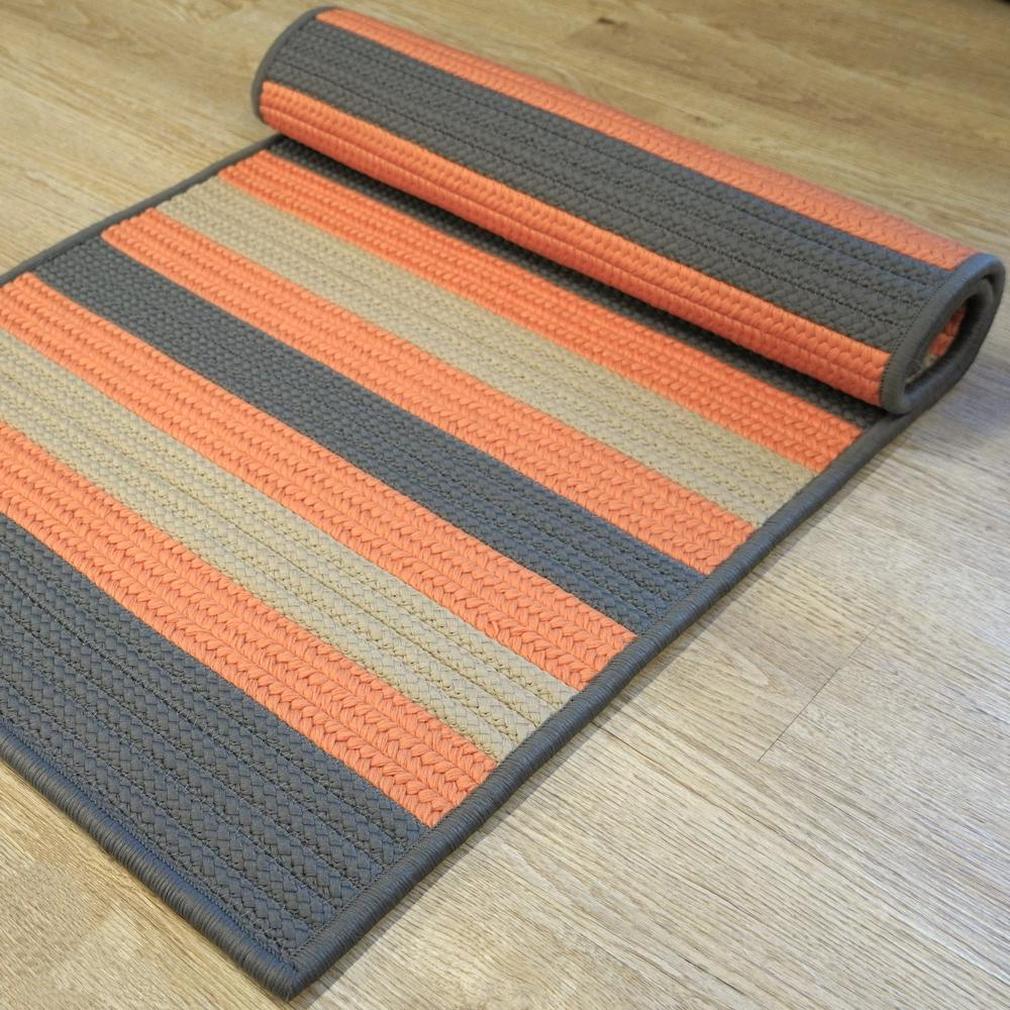 Area Rugs Reed Stripe Square – Rusted Grey 3X3 Rug