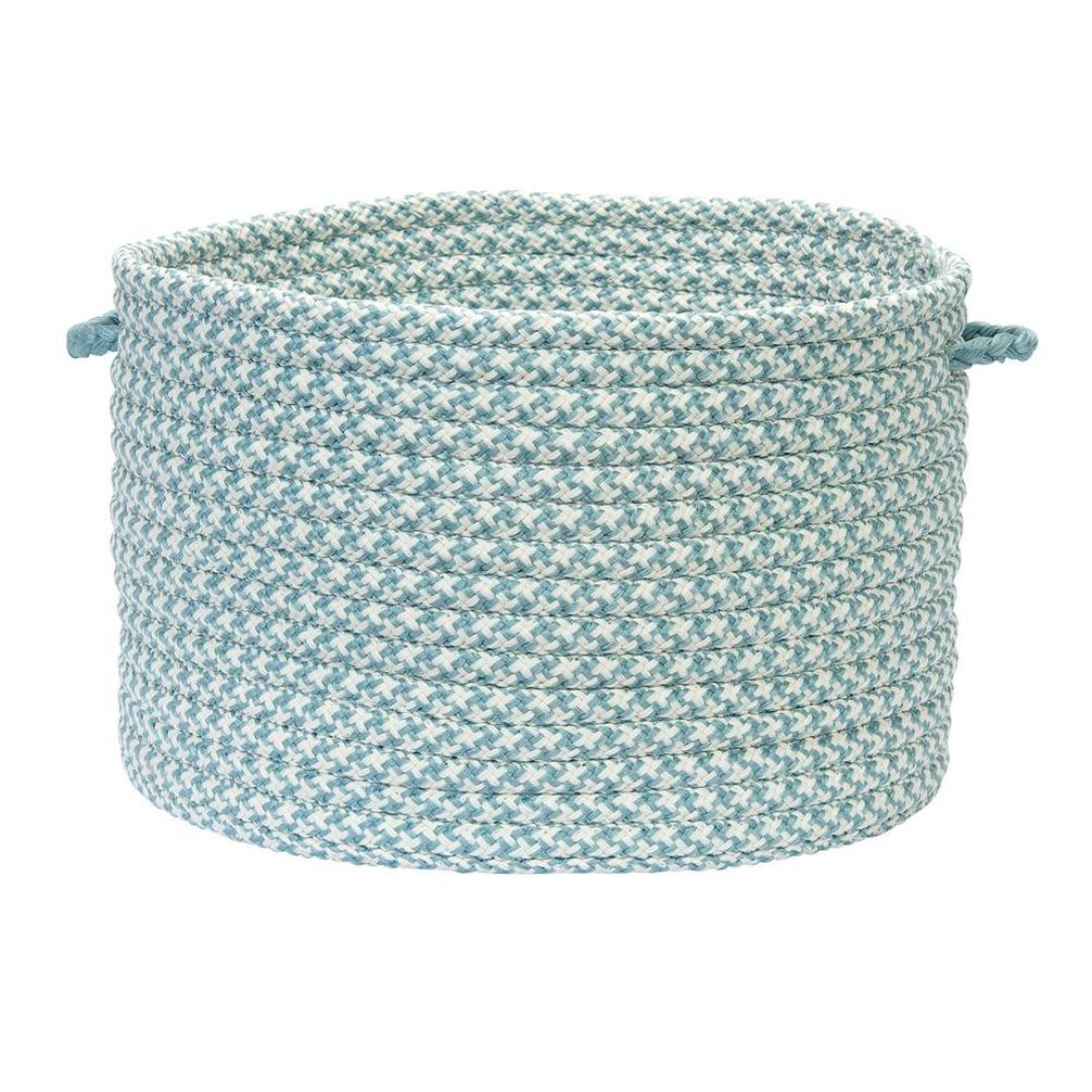 Decorative Baskets Outdoor Houndstooth Tweed- Sea Blue 14″X10″ Utility Basket