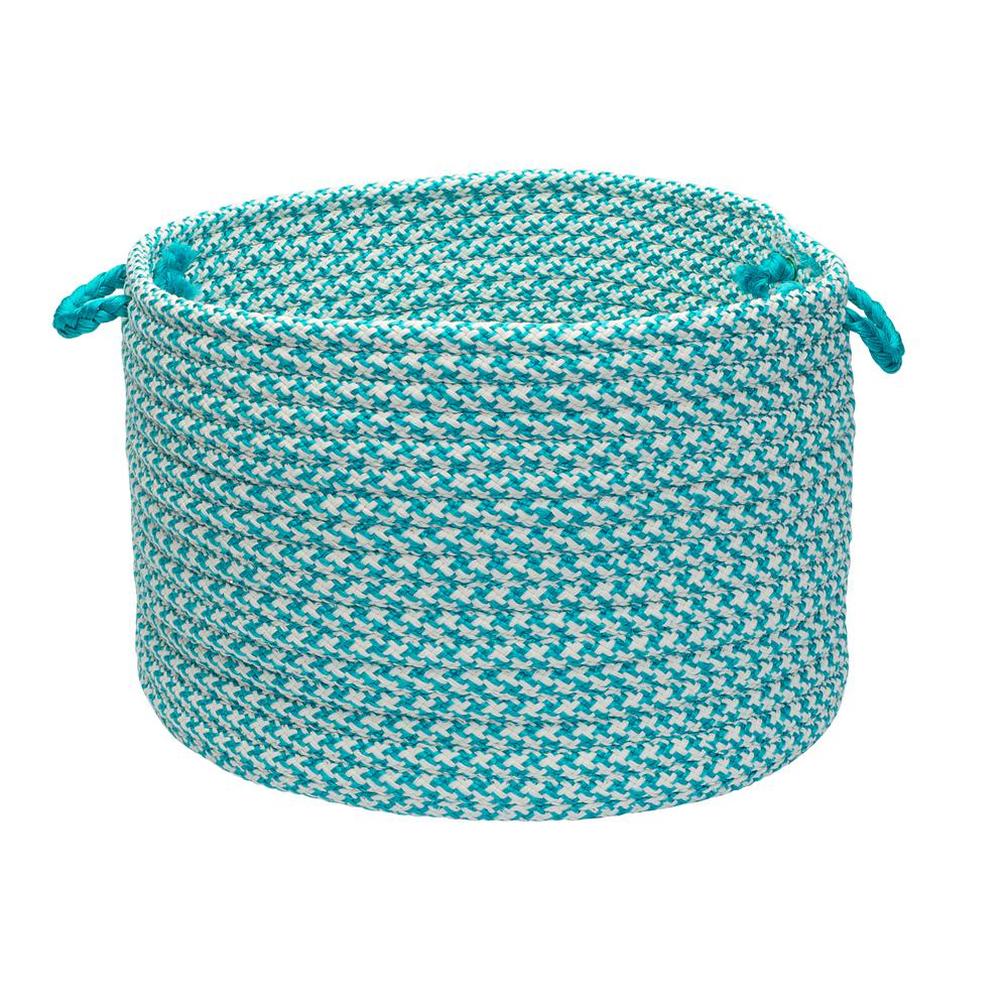 Decorative Baskets Outdoor Houndstooth Tweed- Turquoise 14″X10″ Utility Basket