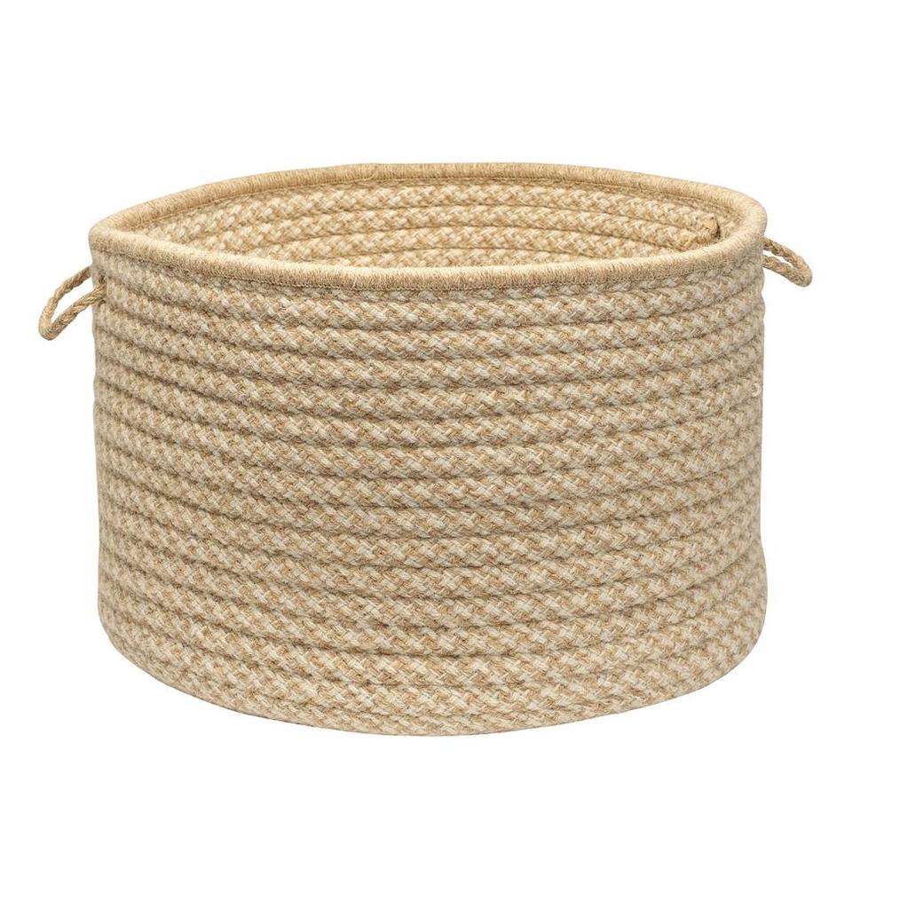 Natural Wool Houndstooth – Tea 18″X12″ Utility Basket Decorative Baskets