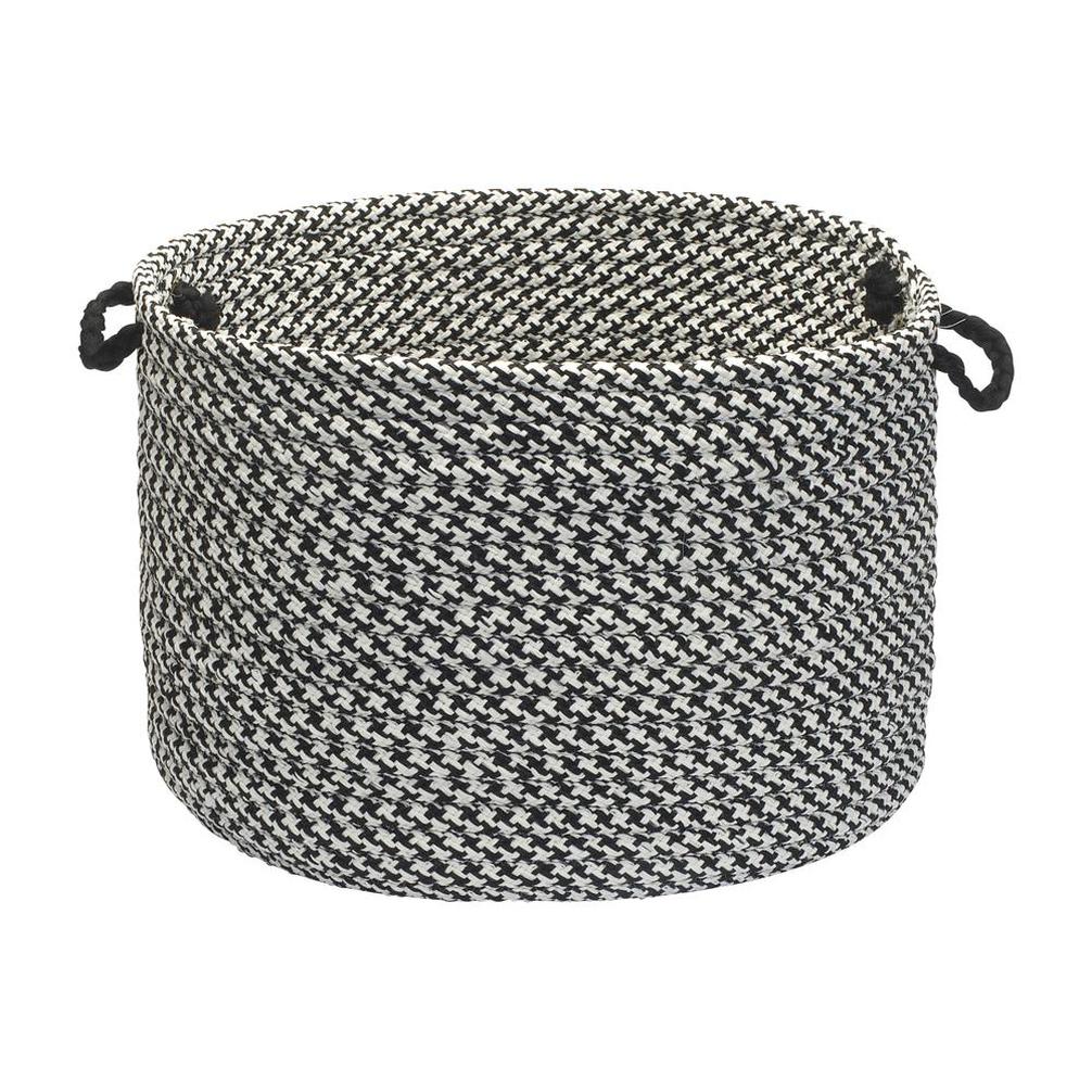 Outdoor Houndstooth Tweed- Black 14″X10″ Utility Basket Decorative Baskets