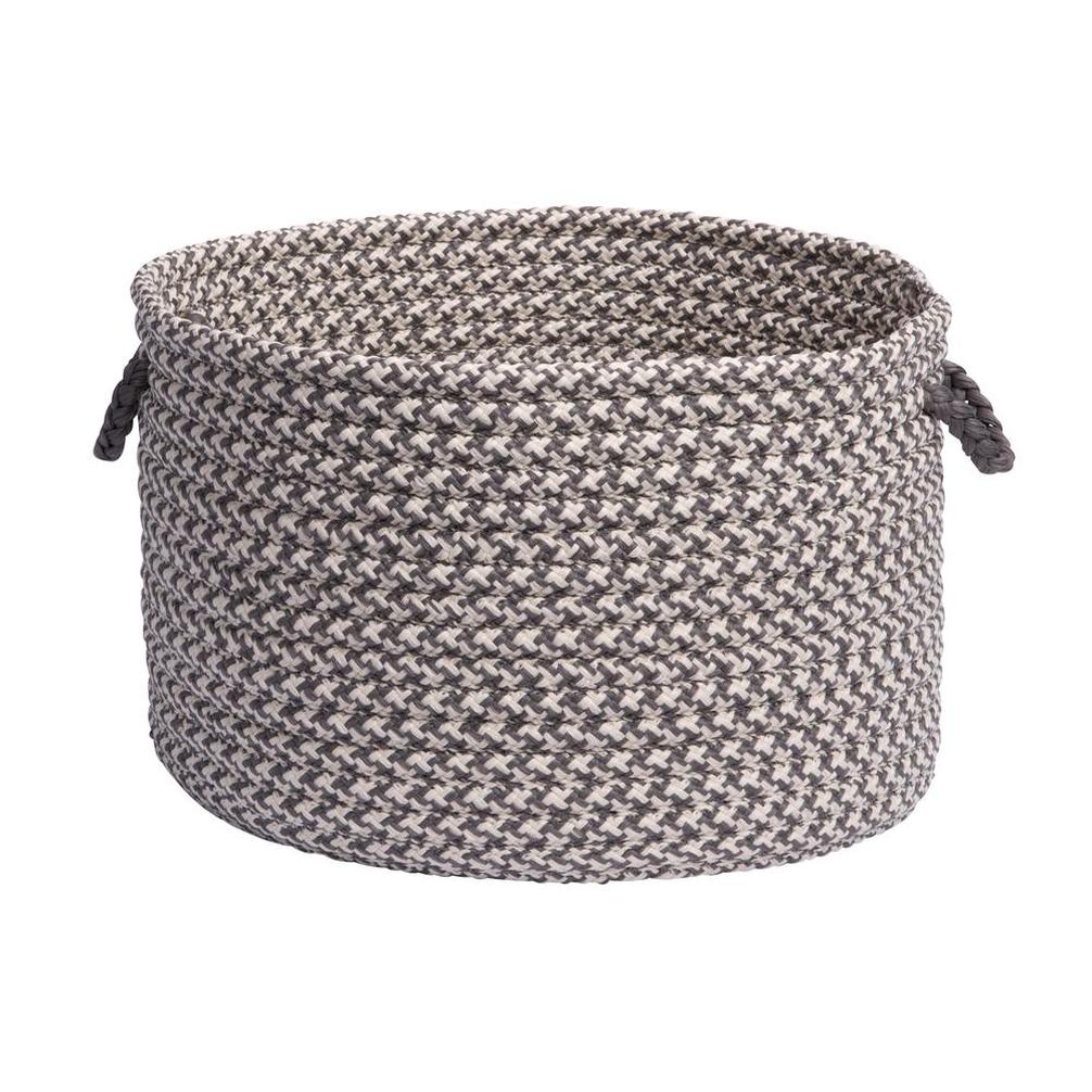 Outdoor Houndstooth Tweed- Gray Utility Basket 14″X10″ Decorative Baskets