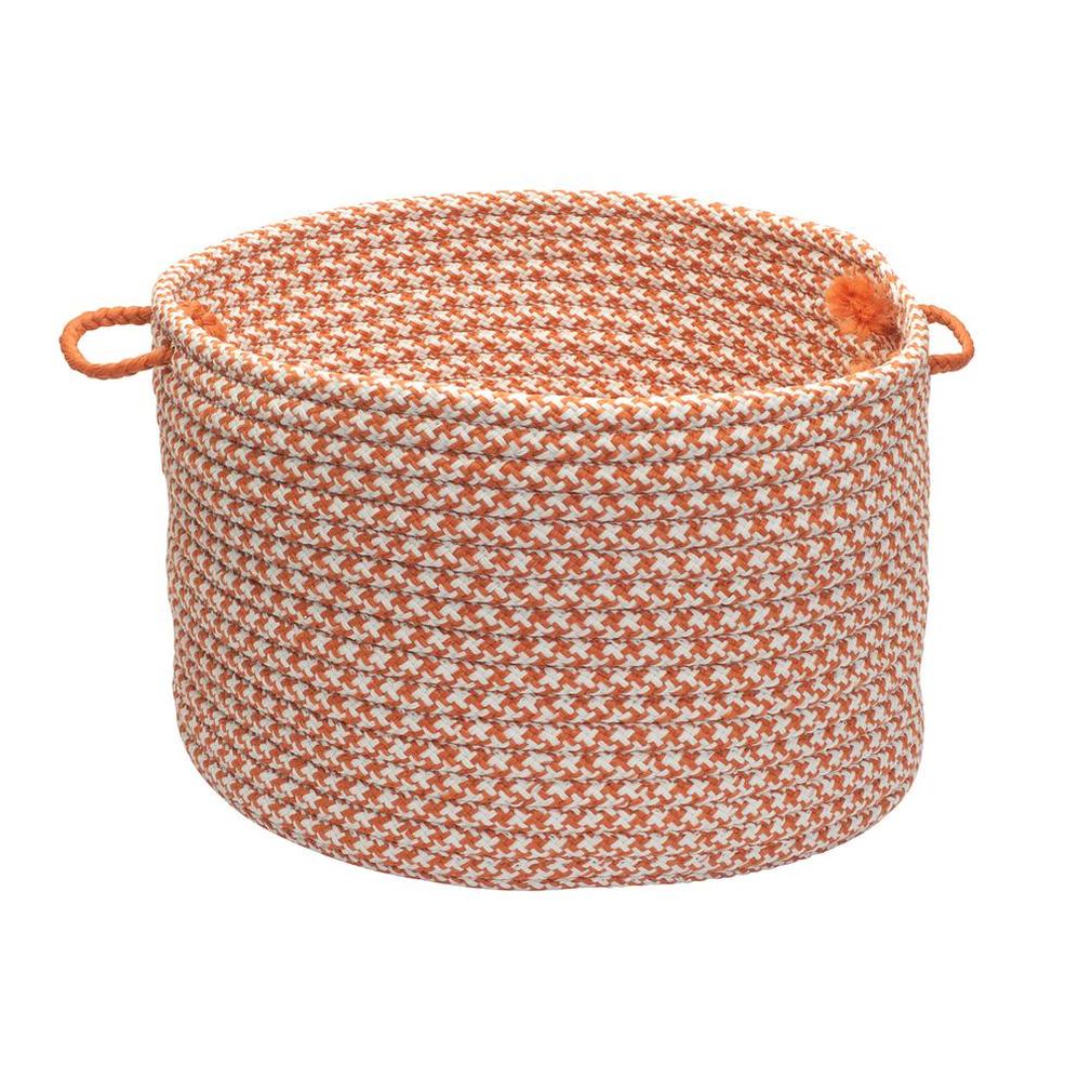 Outdoor Houndstooth Tweed – Orange 18″X12″ Utility Basket Decorative Baskets